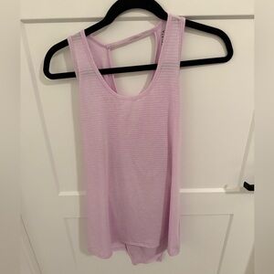 Athleta Pink Open Back Tank Top Medium Ribbed Athletic Yoga Workout